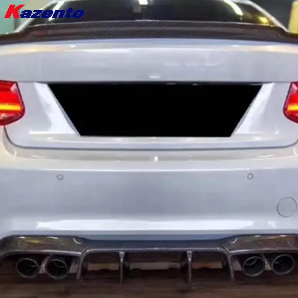 Kazento For BMW M2 F87 Coupe 2016-21 Carbon V Style Rear Bumper Diffuser Lip 3pcs