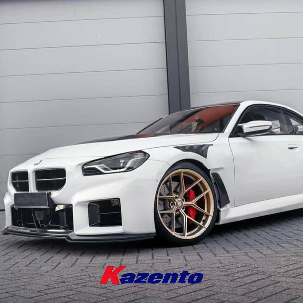 Kazento For BMW M2 G87 2023+ AP Style Vented Front Bumper Hood Fender Pair Carbon In Cap