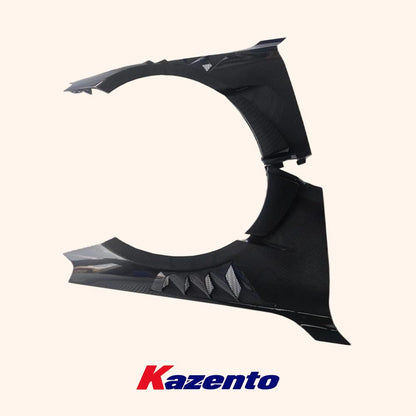 Kazento For BMW M2 G87 Dry Carbon Fiber WD Style Vented Front Fender Pair Replacement