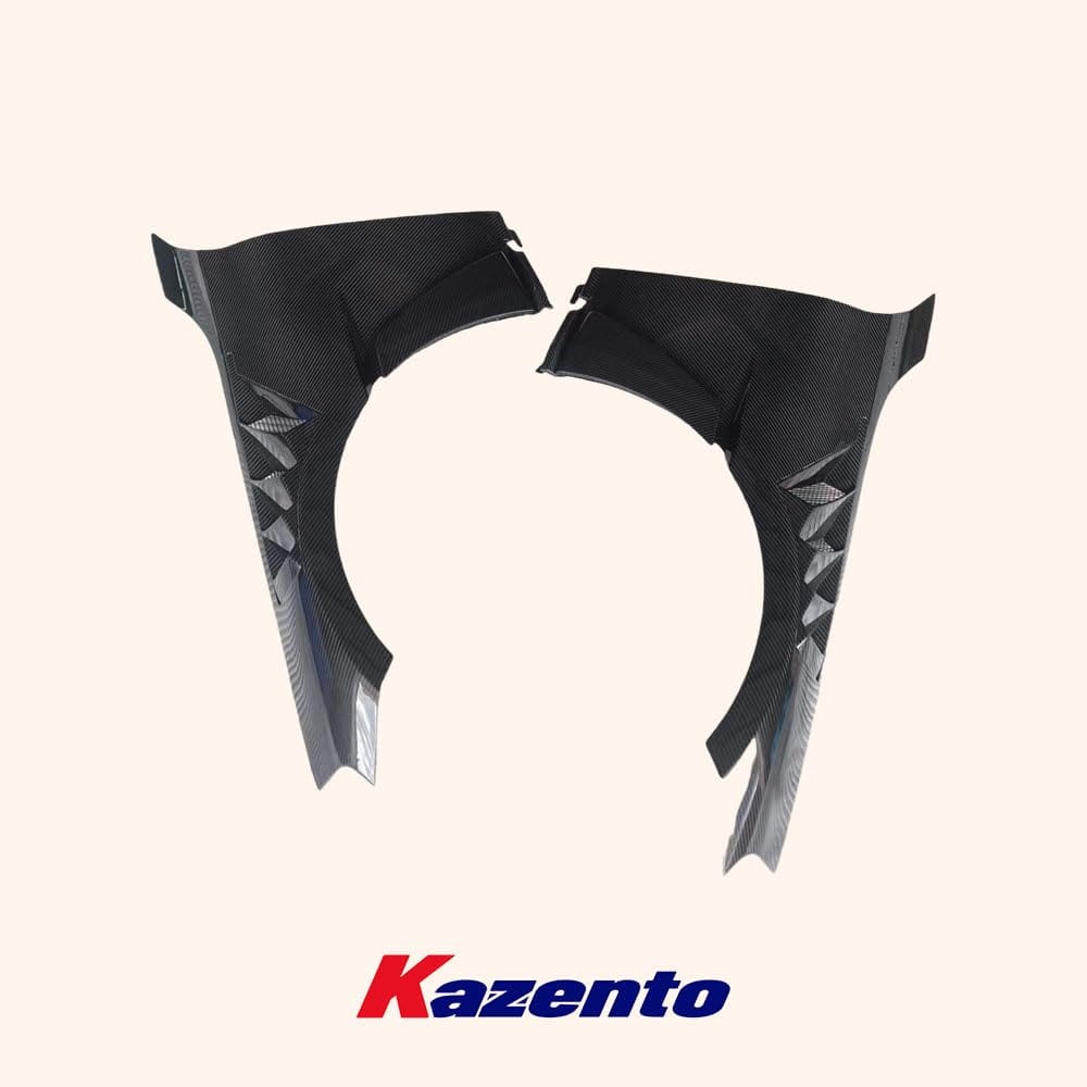 Kazento For BMW M2 G87 Dry Carbon Fiber WD Style Vented Front Fender Pair Replacement
