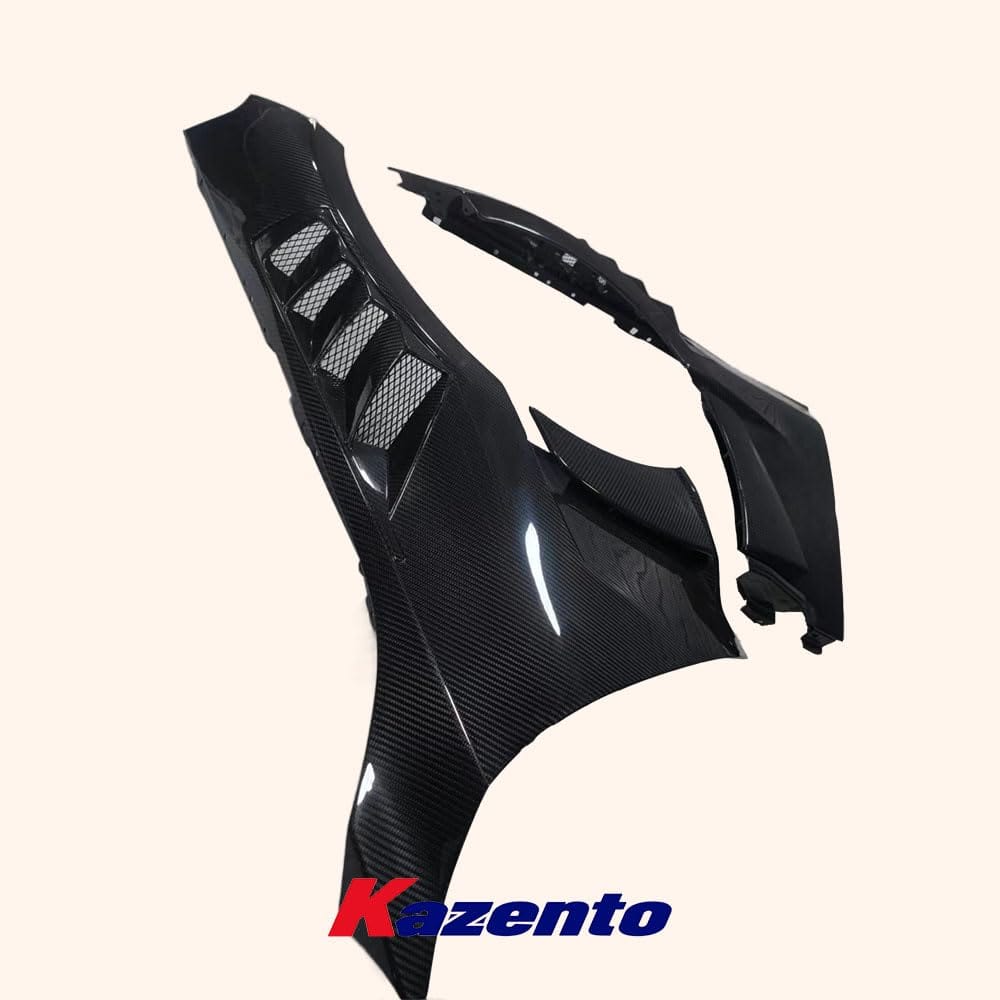 Kazento For BMW M2 G87 Dry Carbon Fiber WD Style Vented Front Fender Pair Replacement