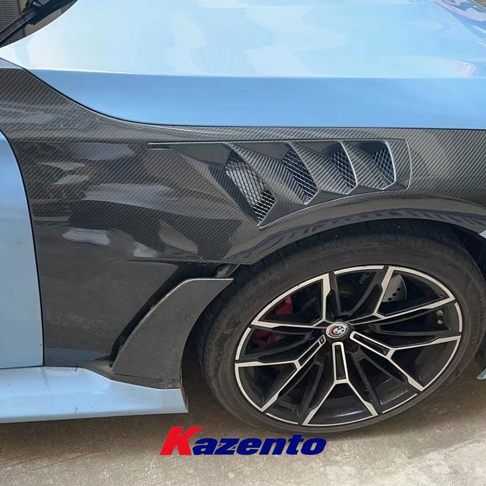 Kazento For BMW M2 G87 Dry Carbon Fiber WD Style Vented Front Fender Pair Replacement