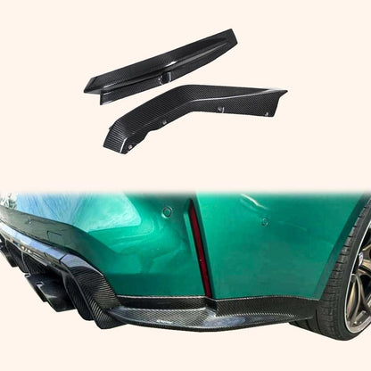 Kazento For BMW M3 G80 2020-24 Sedan Rear Bumper Side Spat Lip Pair Kazento Carbon Parts 车身侧板 Carbon Fiber / OE Style M3G80-SPAT-OE-CF
