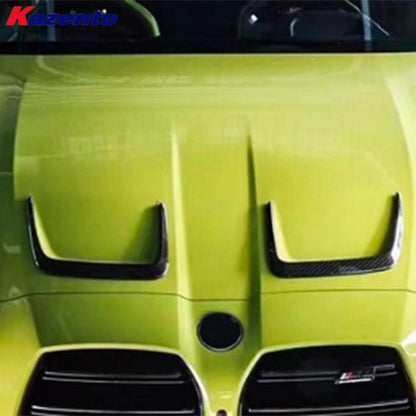 Kazento For BMW M3 G80 G81 M4 G82 G83 20-24 Carbon KZ Style Front Bumper Hood Vents Duct