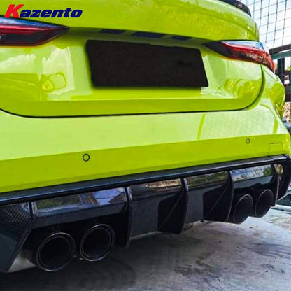 Kazento For BMW M3 G80 G81 M4 G82 G83 20-24 Carbon OE Style Rear Bumper Lip Trim Guard Kazento Carbon Parts 车身侧板