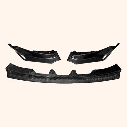 Kazento For BMW M3 G80 G81 M4 G82 G83 20-24 Carbon V Style Front Bumper Lip 3pcs
