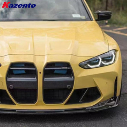 Kazento For BMW M3 G80 G81 M4 G82 G83 20-24 Carbon V Style Front Bumper Lip 3pcs