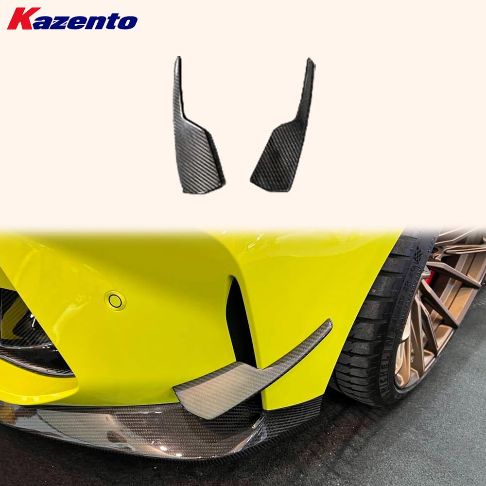 Kazento For BMW M3 G80 G81 M4 G82 G83 2020-24 Carbon 3DRT Style Front Bumper Canard