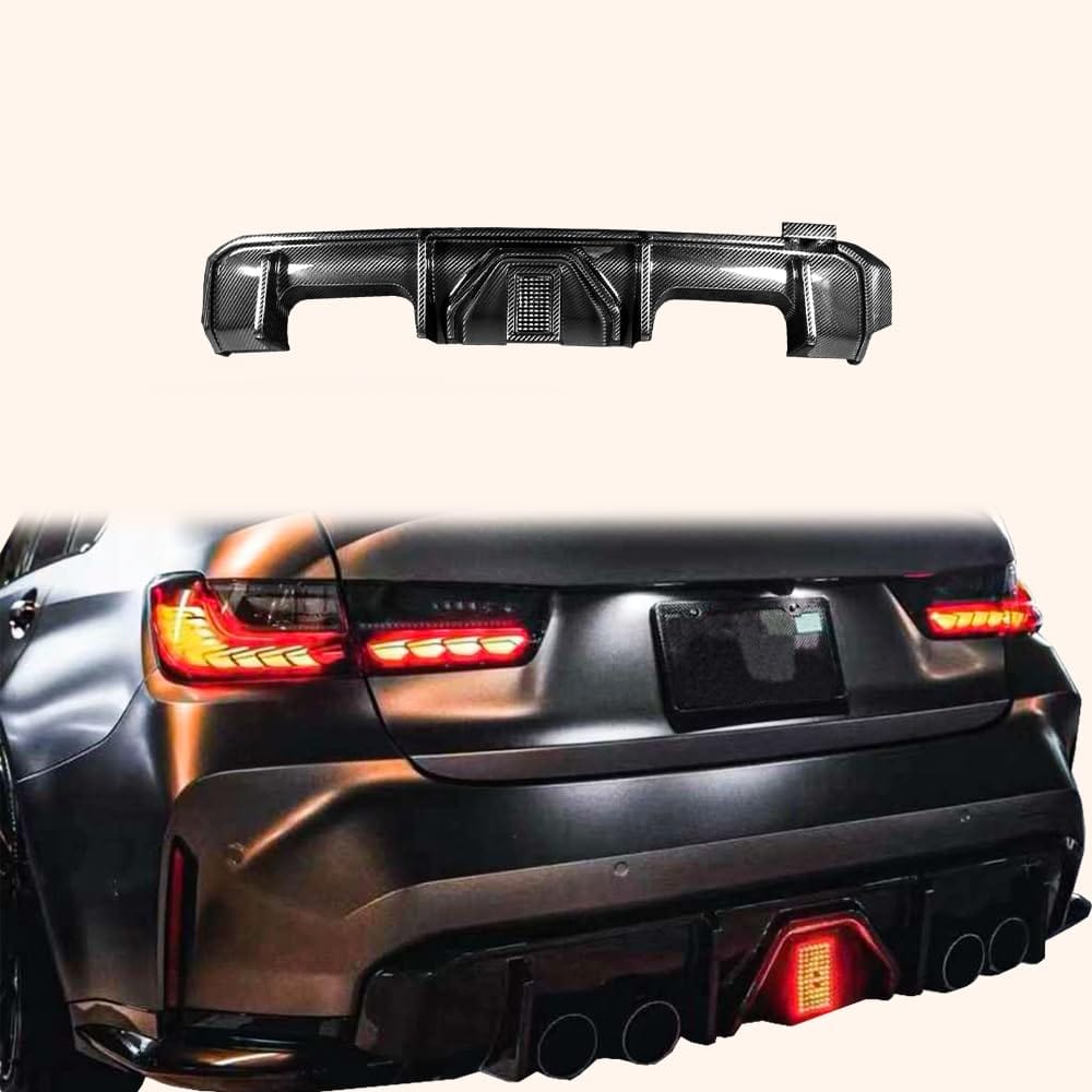 Kazento For BMW M3 G80 G81 M4 G82 G83 2020+24 Carbon Fiber MP Rear Bumper Diffuser Lip Kazento Carbon Parts 车身侧板 Dry Carbon Fiber / F1 Style M3M4G80-DIF-F1-DCF