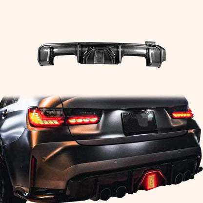 Kazento For BMW M3 G80 G81 M4 G82 G83 2020+24 Carbon Fiber MP Rear Bumper Diffuser Lip Kazento Carbon Parts 车身侧板 Dry Carbon Fiber / F1 Style M3M4G80-DIF-F1-DCF