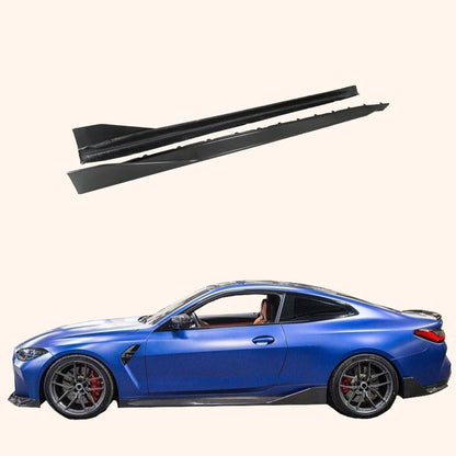 Kazento For BMW M4 G82 2020-24 2 Door Side Skirts Extensions Pair Kazento Carbon Parts 车身侧板 MP Style Carbon M4G82-SSX-MP-CF