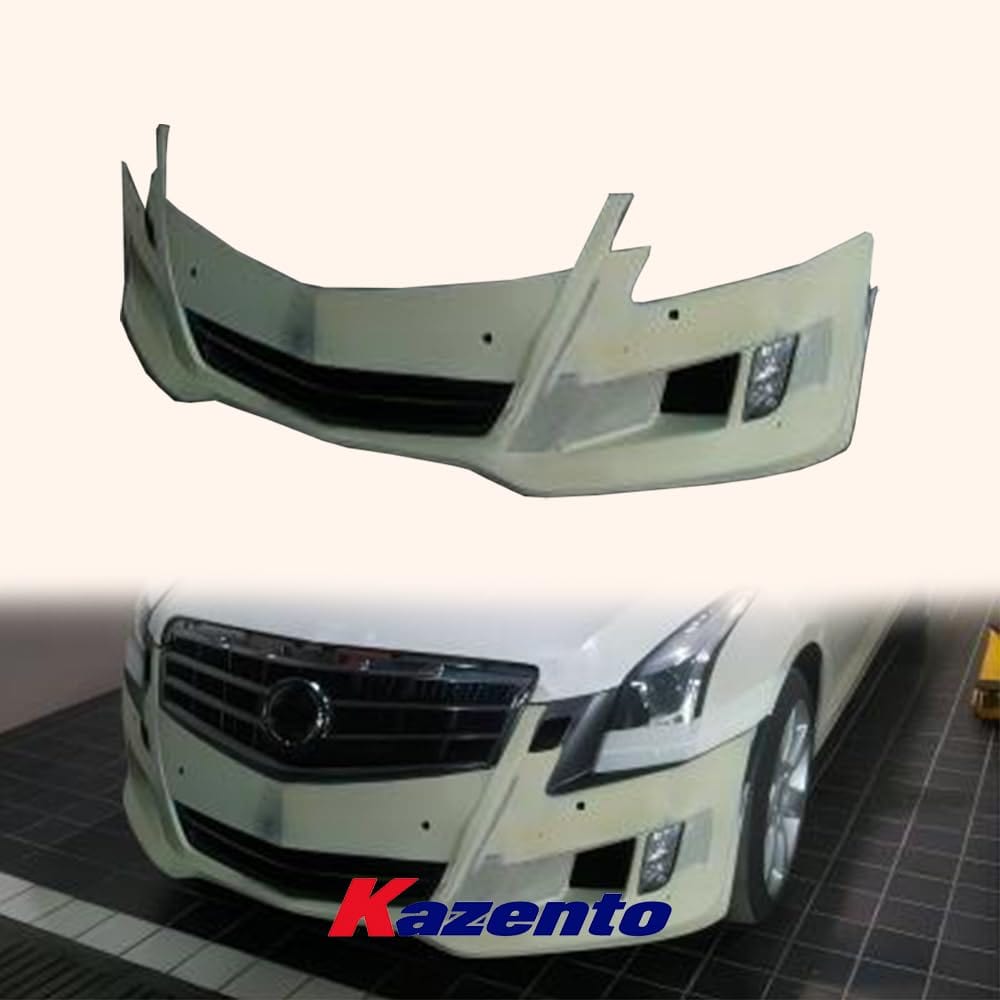 Kazento For Cadillac ATS 2015-2018 KZ Style Vented Cooling Front Bumper Body Kits Fiber Glass Kazento Carbon Parts 车身侧板 ATS15-FB-KZ-FRP