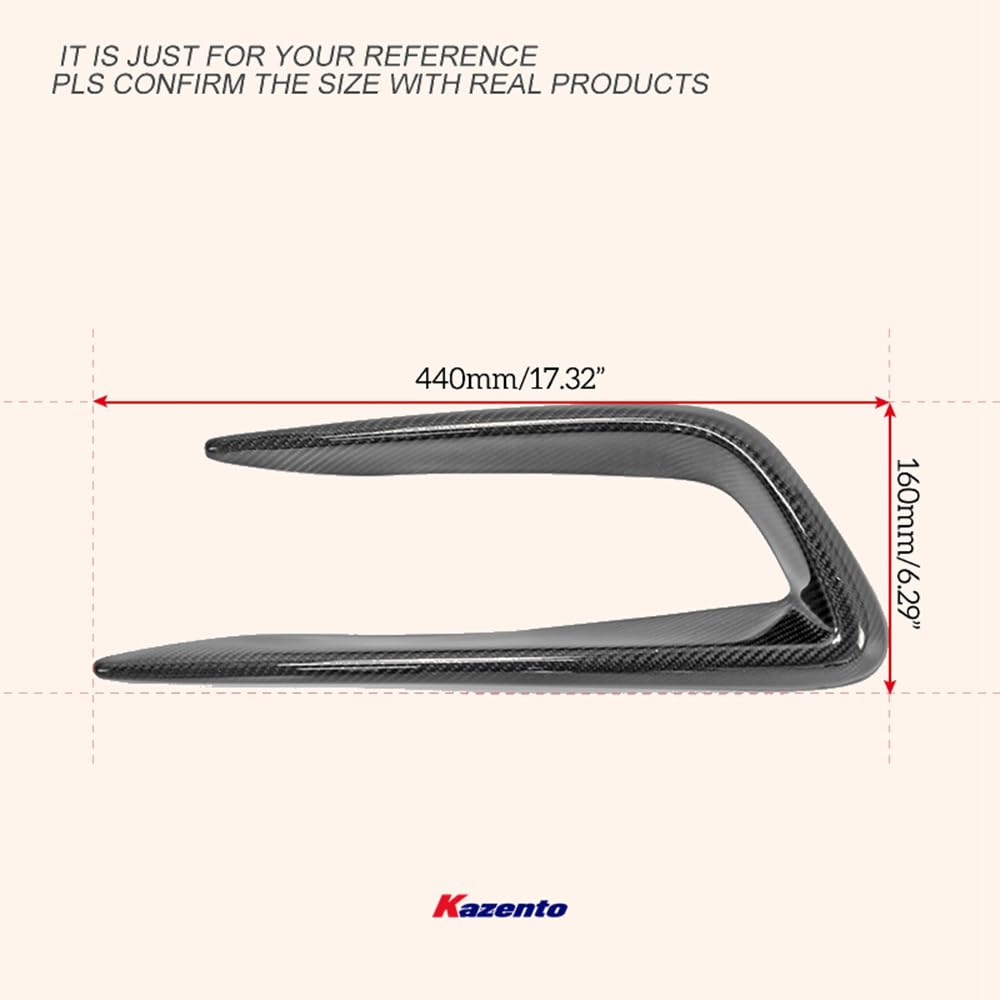 Kazento For Civic Fd2 For Honda Front Bumper Air Vents Carbon Fiber