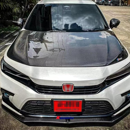 Kazento For Civic FE1 FL1 For Honda Sedan Hatchback OEM Carbon Fiber Hood Bonnet Kazento Carbon Parts 引擎盖 FE1-HOOD-OE-CF