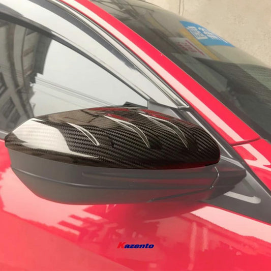 Kazento For Civic Fk7 Fc1 Fk8 Type R Mug Type For Honda Side-view Mirror Cover (Dry Carbon Stick On Type) Dry Glossy Carbon Fiber Rearview Mirror Guard Covers