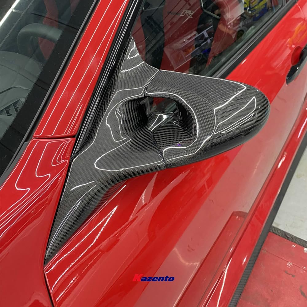 Kazento For Civic Fk7 Fk8 Type R For Honda Aero Side-view Mirror (Left Hand Drive Vehicle) Carbon Fiber Rearview Mirror Guard Covers Kazento Carbon Parts 车身侧板 FK78-MC-TI-GND-L-CF