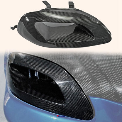 Kazento For Ek9 Civic 96-98 For Honda Headlight Air Duct Rhs Carbon Fiber Front Head Light Lamp Cover