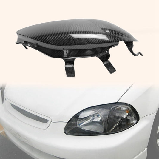 Kazento For Ek9 Civic 96-98 For Honda Headlight Block Out Rhs 1Pcs Carbon Fiber Front Head Light Lamp Cover