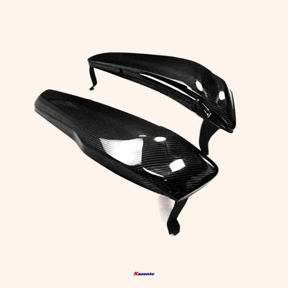 Kazento For Evo 10 For Mitsubishi Headlight Block Out Panel (Pair) Carbon Fiber Front Head Light Lamp Cover Kazento Carbon Parts 车身侧板 EVO10-HL-OE-2P-CF