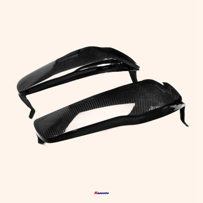 Kazento For Evo 10 For Mitsubishi Headlight Block Out Panel (Pair) Carbon Fiber Front Head Light Lamp Cover