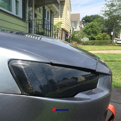 Kazento For Evo 10 For Mitsubishi Headlight Block Out Panel (Pair) Carbon Fiber Front Head Light Lamp Cover