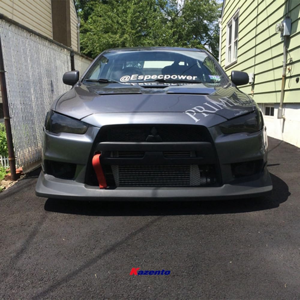 Kazento For Evo 10 For Mitsubishi Headlight Block Out Panel (Pair) Carbon Fiber Front Head Light Lamp Cover