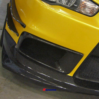 Kazento For Evo 10 R-Style For Mitsubishi Front Bumper Air Duct 2Pcs Carbon Fiber