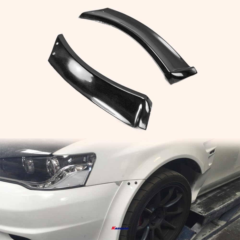 Kazento For Evo 10 Vrs Style For Mitsubishi Wide Ver. Wider Front Fender Panel Fiber Glass Kazento Carbon Parts 车身侧板 EVO10-FFX-VA-FRP