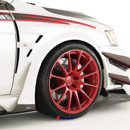 Kazento For Evo 10 Vrs Style Wide Ver. Wider Front Fender +35Mm (4Pcs) Fiber Glass Kazento Carbon Parts 车身侧板 EVO10-FF-VA-FRP