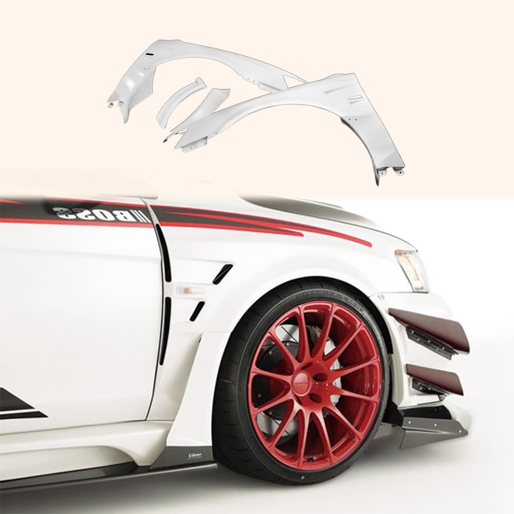 Kazento For Evo 10 Vrs Style Wide Ver. Wider Front Fender +35Mm (4Pcs) Fiber Glass Kazento Carbon Parts 车身侧板 EVO10-FF-VA-FRP