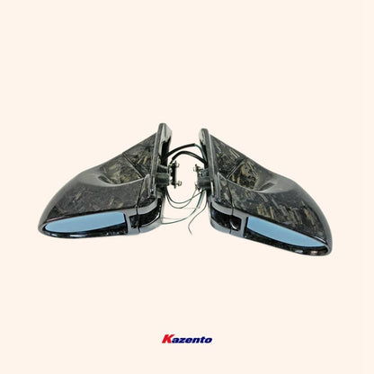 Kazento For Evo 7 8 9 Ct9A For Mitsubishi Aero Side-view Mirror (Left Hand Drive Vehicle) Rearview Mirror Guard Covers Carbon Fiber Forged Looks