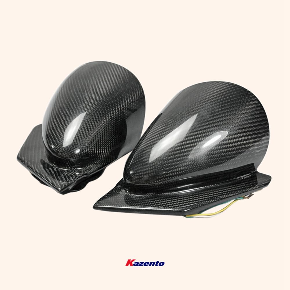 Kazento For Evolution 7 8 9 For Mitsubishi Ralliart Side-view Mirror (Electric) Rhd Rearview Mirror Guard Covers Carbon Fiber Kazento Carbon Parts 车身侧板 EVO8-MC-ELE-CF