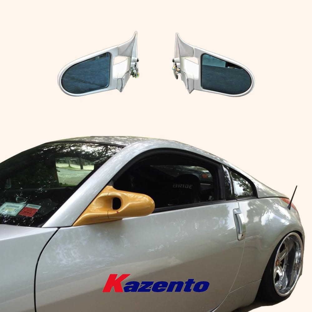 Kazento For Fairlady Z Z33 350Z For Nissan Aero Mirror (Left Hand Drive Vehicle) Rearview Mirror Guard Covers Fiber Glass Kazento Carbon Parts 车身侧板 350Z-MC-TI-GND-L-FRP