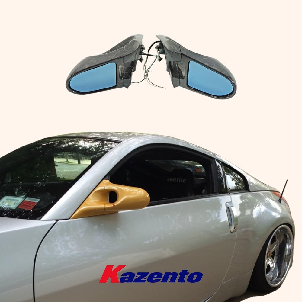 Kazento For Fairlady Z Z33 350Z For Nissan Aero Side-view Mirror (Left Hand Drive Vehicle) Rearview Mirror Guard Covers Carbon Fiber Forged Looks