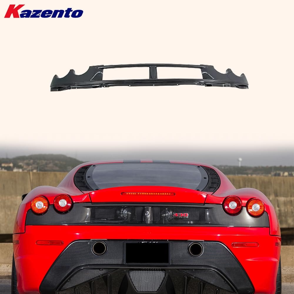 Kazento For Ferrari F430 430 05-09 1K Carbon Fiber Rear Bumper Garnish Replacement