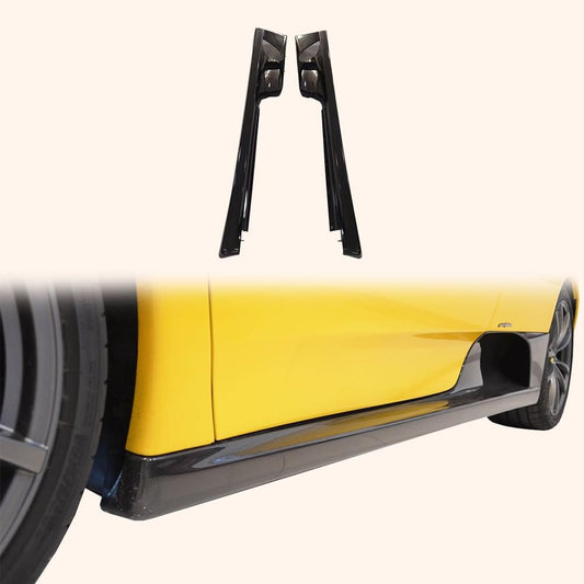 Kazento For Ferrari F430 430 2005-09 KZ Style 1K Carbon Fiber Vented Side Skirts Add On