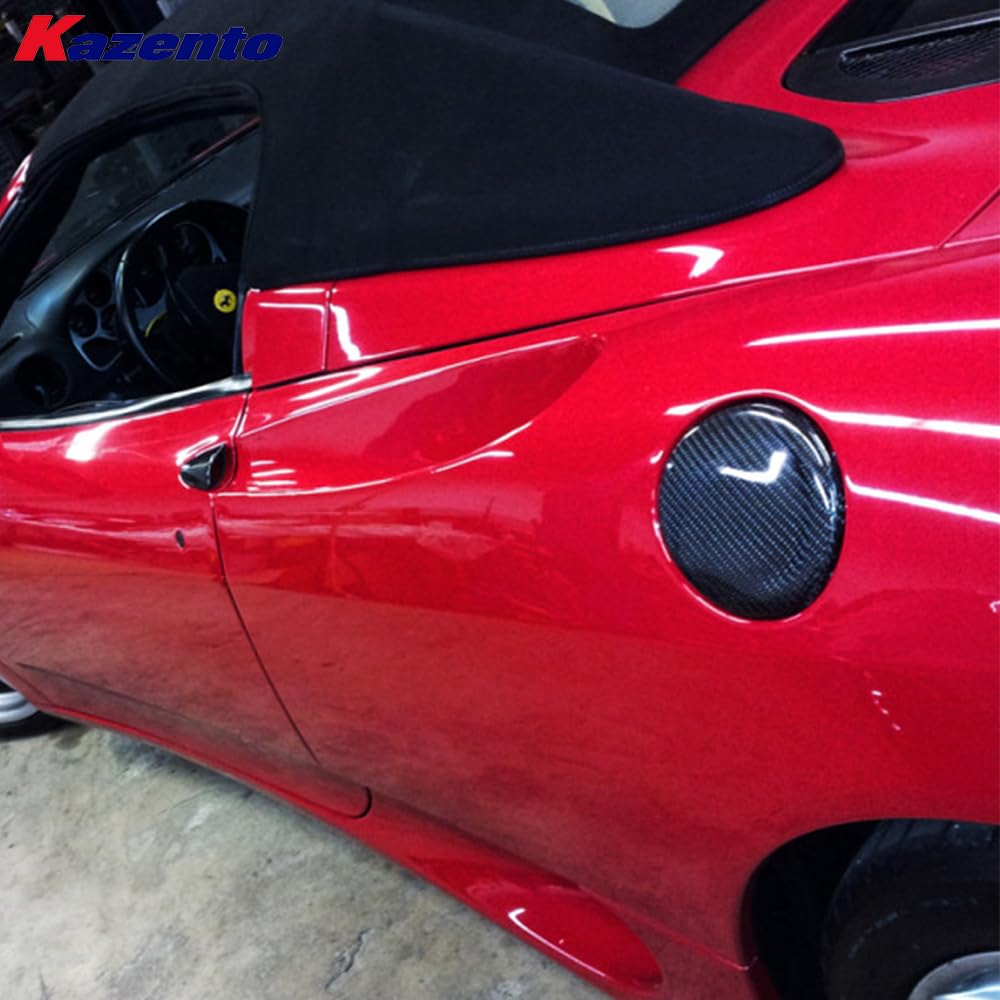 Kazento For Ferrari F430 430 2005-09 KZ Style 1K Carbon Side Outter Door Fuel Cap Cover Kazento Carbon Parts 车身侧板 F430-FUEL-1KCF