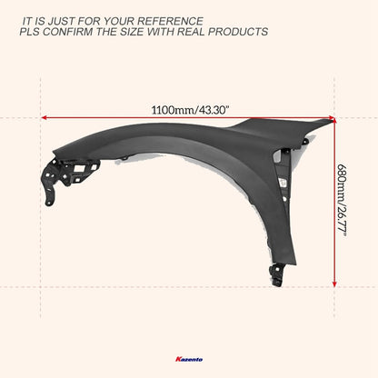 Kazento For Fk8 Fk7 Civic Type-R Oem For Honda Front Fender (Can Fit On Fk7 But Need To Fit With Fk8 Fb & Ss, Wider Then Fk7 45Mm) Fiber Glass