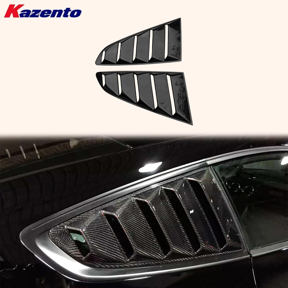 Kazento For Ford Mustang 2 Door 2015-17 Carbon Fiber KZ Style Window Louvers Pair 2pcs Kazento Carbon Parts 车身侧板 MUST1517-LOUVER-KZ-CF