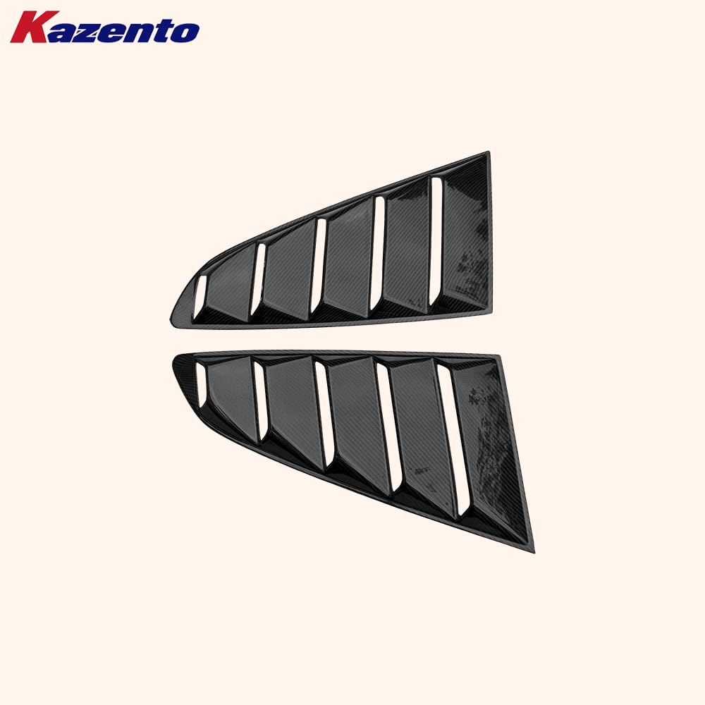 Kazento For Ford Mustang 2 Door 2015-17 Carbon Fiber KZ Style Window Louvers Pair 2pcs