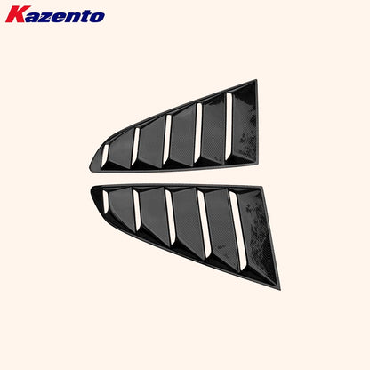 Kazento For Ford Mustang 2 Door 2015-17 Carbon Fiber KZ Style Window Louvers Pair 2pcs