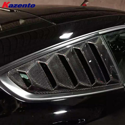 Kazento For Ford Mustang 2 Door 2015-17 Carbon Fiber KZ Style Window Louvers Pair 2pcs
