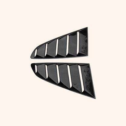 Kazento For Ford Mustang 2 Door 2015-17 Carbon Fiber KZ Style Window Louvers Pair 2pcs
