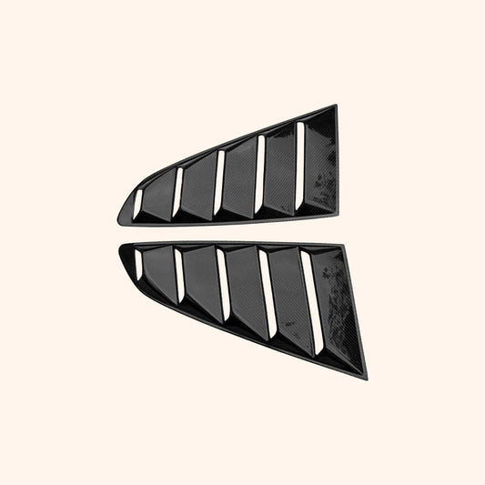Kazento For Ford Mustang 2 Door 2015-17 Carbon Fiber KZ Style Window Louvers Pair 2pcs