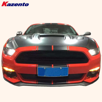 Kazento For Ford Mustang 2 Door 2015-17 Carbon KZ Style Front Vented Cooling Hood Bonnet Kazento Carbon Parts 引擎盖 MUST1517-HOOD-KZ-CF