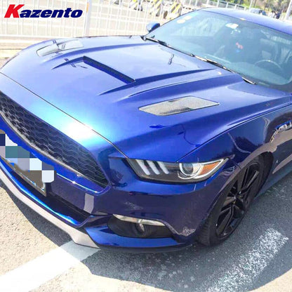 Kazento For Ford Mustang 2 Door 2015-17 Carbon KZ Style Front Vented Cooling Hood Bonnet