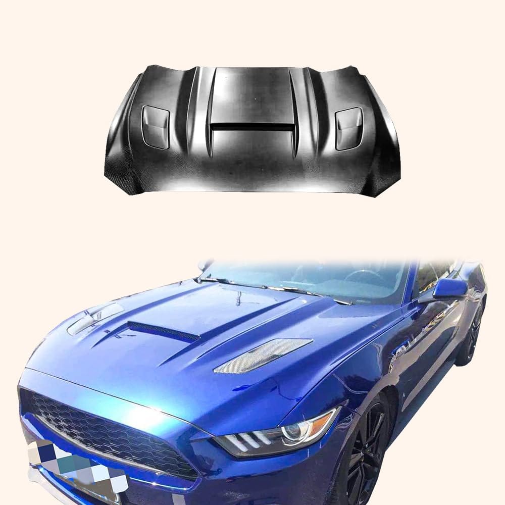 Kazento For Ford Mustang 2 Door 2015-17 Carbon KZ Style Front Vented Cooling Hood Bonnet