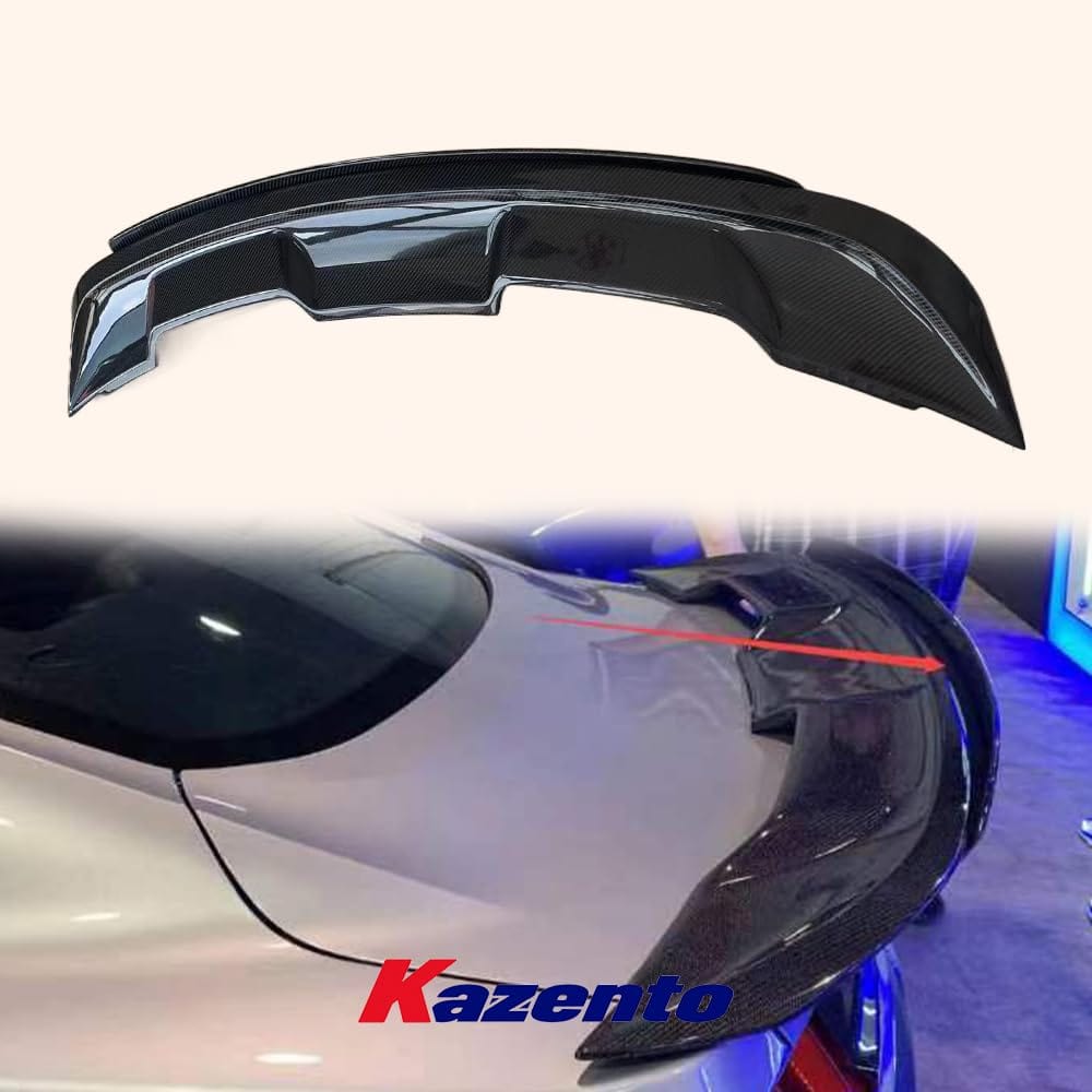 Kazento For Ford Mustang 2015-2018 HT Style Carbon Rear Trunk Spoiler Lip Wing 2pcs