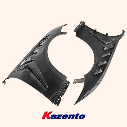 Kazento For Ford Mustang S650 2024 GT Style Vented Carbon Fiber Side Front Fender Pair Kazento Carbon Parts 车身侧板 MUST24-FF-GTD-CF