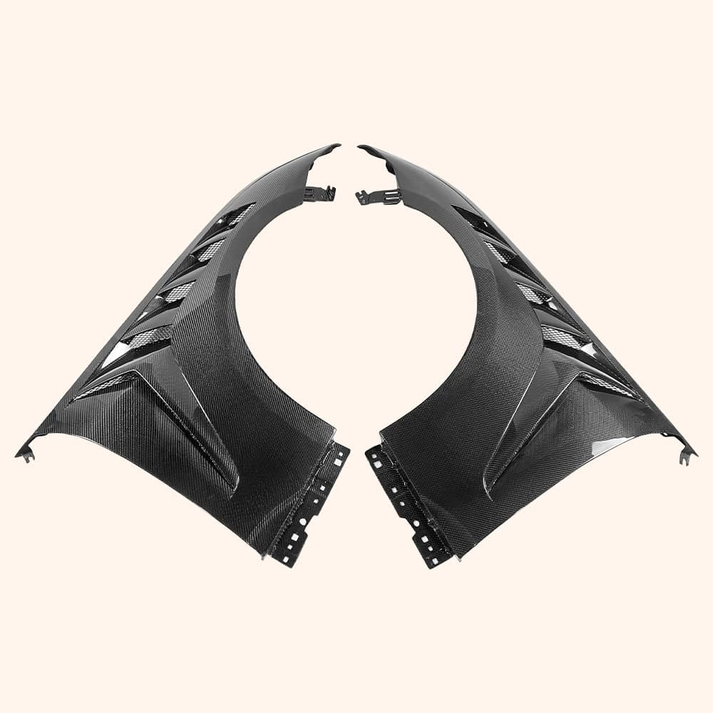 Kazento For Ford Mustang S650 2024 GT Style Vented Carbon Fiber Side Front Fender Pair Kazento Carbon Parts 车身侧板 MUST24-FF-GTD-CF